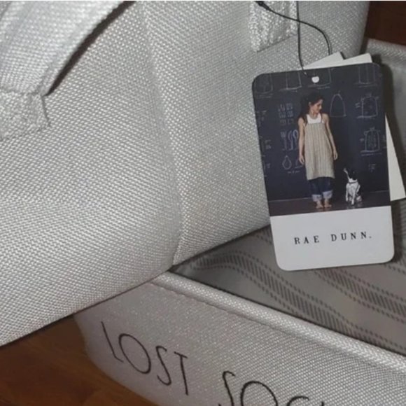 rae dunn check your pockets fabric laundry storage organization basket nwot - Picture 7 of 10